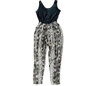 True Vintage Jumpsuit Sz. 6 - Animal Print, 90s, Unique, Snake Print, Black